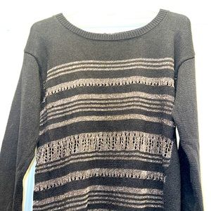Woman’s Rock & Republic Black and Gold Metallic Sweater Size Medium